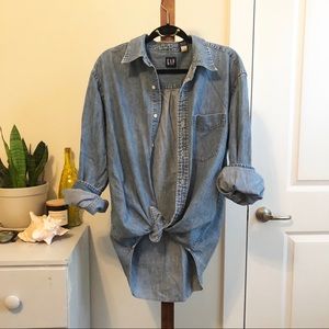 VINTAGE 90s Chambray GAP Jean Shirt